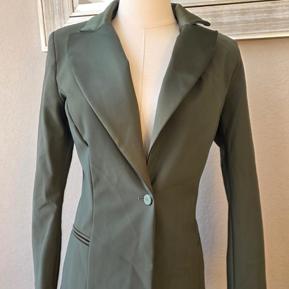 Chiara Boni La Petite Robe Olive Green Pant Suit Alex Blazer 40 Tux Pants 44 S M - Picture 4 of 16